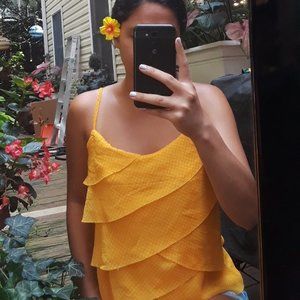 SUMMER YELLOW AIRY TOP 👑